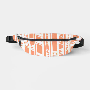 Peach and white tribal print pattern bum bags