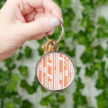 Peach and white tribal print pattern
