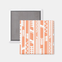 Peach and white tribal print pattern