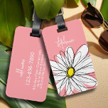 Peach and Yellow Whimsical Daisy Custom Text Luggage Tag<br><div class="desc">A zen and whimsical,  hipster piece of art. You can add a name,  monogram or other custom text. If you need to move the art around,  click on the customise button to make changes.</div>