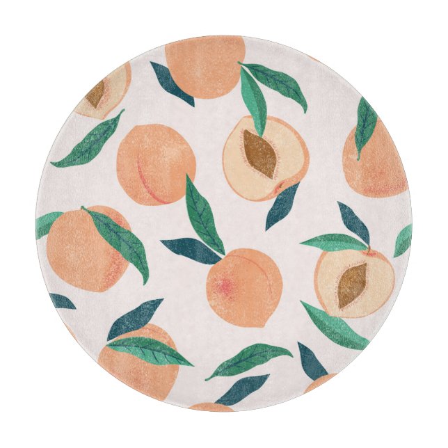 Peach Apricot: Tropical Seamless Pattern. Cutting Board (Front)