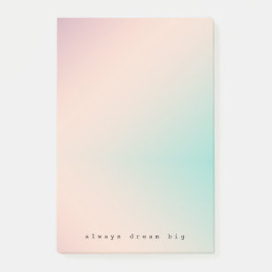 Peach Aqua Tie Dye inspirational dream quote Post-it Notes