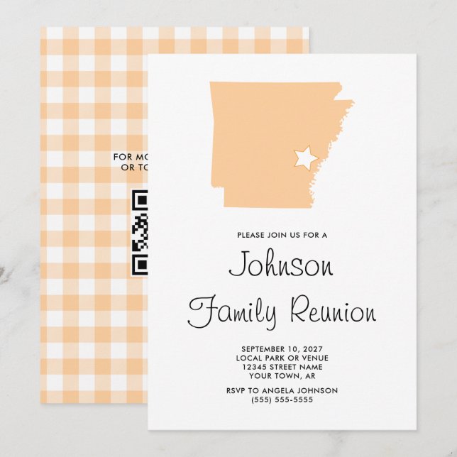 Peach Arkansas Family Reunion Invitation (Front/Back)