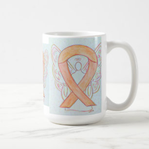 Peach Awareness Ribbon Angel Art Mug