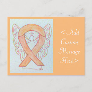 Peach Awareness Ribbon Angel Custom Postcard