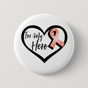 Peach Awareness Ribbon For My Hero 6 Cm Round Badge