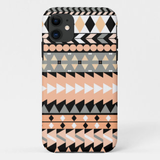 Peach Aztec Black iPhone 11 Case