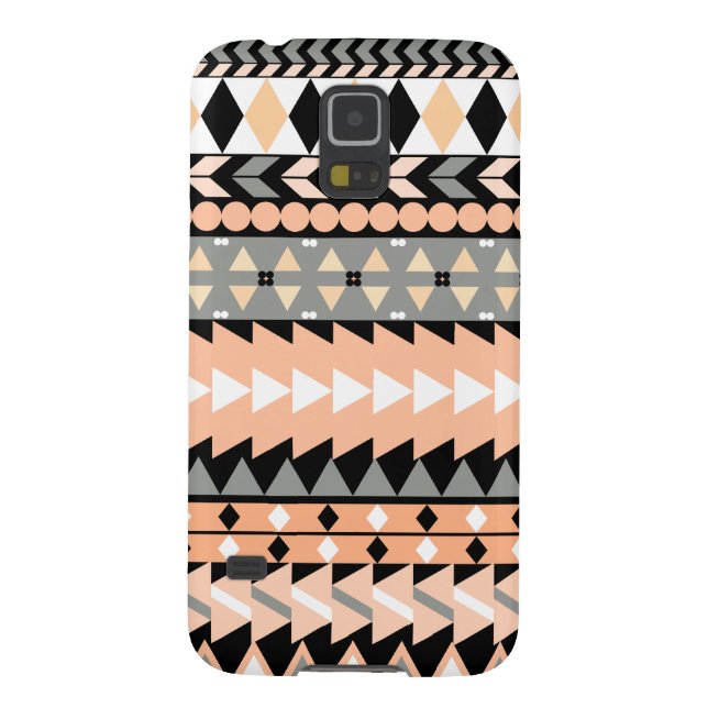Peach Aztec Black Case-Mate Samsung Galaxy Case (Back)