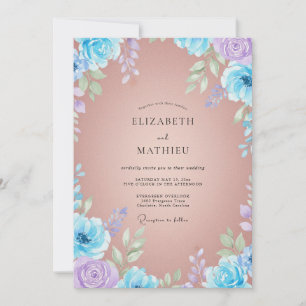 Peach Azure Petal Wedding Invitation