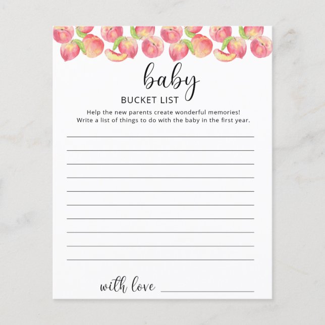 Peach Baby bucket list (Front)
