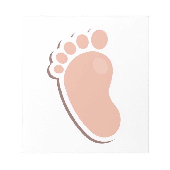 Peach Baby Footprint Notepad (Front)