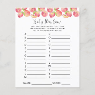 Peach Baby Item Game. Baby Shower Game