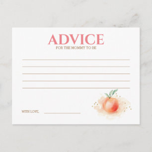 Peach Baby Shower Advice Card