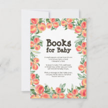 Peach Baby Shower Book Request Enclosure Card