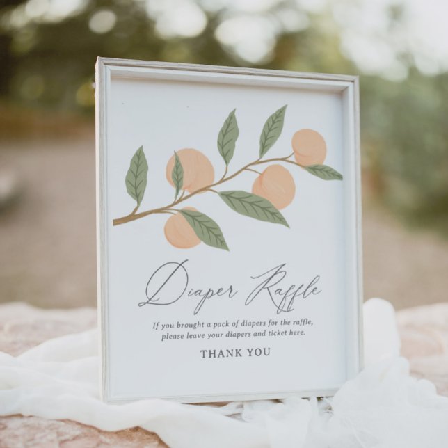 Peach Baby Shower Diaper Raffle Sign (Creator Uploaded)