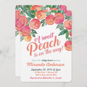 Peach Baby Shower Invitation