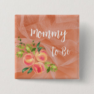 Peach Baby Shower Pins - Custom baby shower pins
