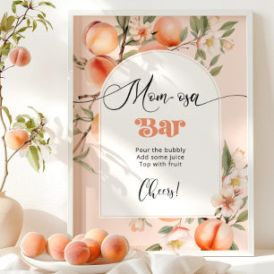 Peach baby shower theme Mum-osa bar Poster