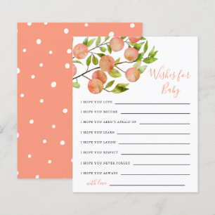 Peach Baby Shower Wishes for Baby Card