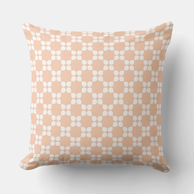Peach Backgrounds with Circular Pattern Cushion (Front)
