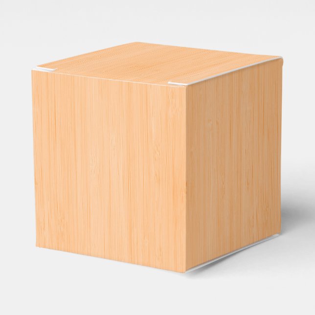 Peach Bamboo Wood Grain Look Favour Box (Front Side)