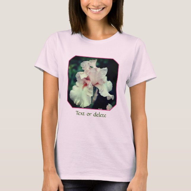 Peach Bearded Iris Flower Personalized T-Shirt (Front)