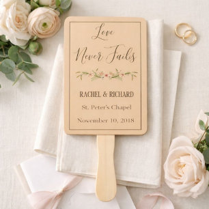 Peach Beige Intrigue Wedding Hand Fan