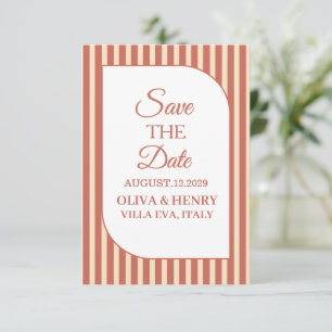 PEACH BEIGE STYLISH SIMPLE SCRIPT SAVE THE DATE ANNOUNCEMENT
