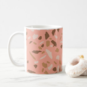 Peach Beige Tan Brown Terrazzo Marble Pattern  Coffee Mug