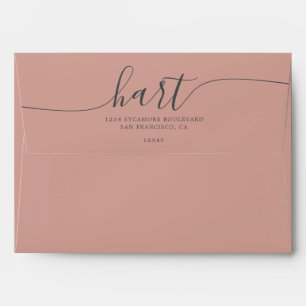 Peach Beige with Black Script Return Address Envelope
