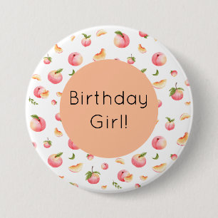 Peach Birthday 7.5 Cm Round Badge