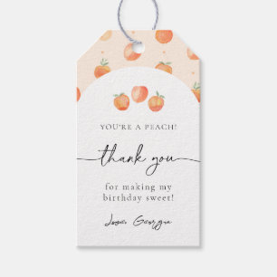 Peach Birthday Favour Tags Watercolor Peach