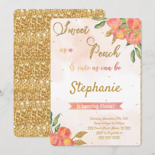 Peach Birthday Invitations