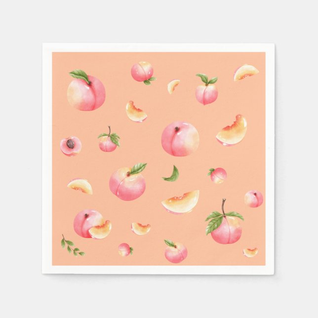 Peach Birthday Napkin (Front)