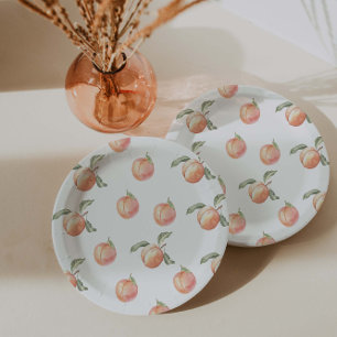 Peach Birthday Party Paper Plate