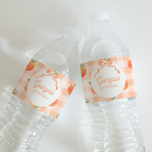 Peach Birthday Water Bottle Labels