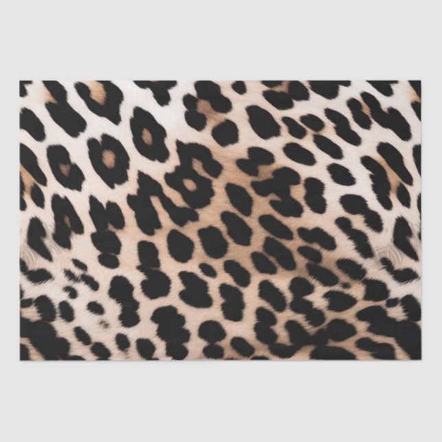 Peach Black Cream Leopard Wedding Tissue Paper (Front)