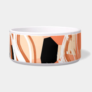 Peach Black White Abstract Pattern.