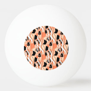 Peach Black White Abstract Pattern. Ping Pong Ball