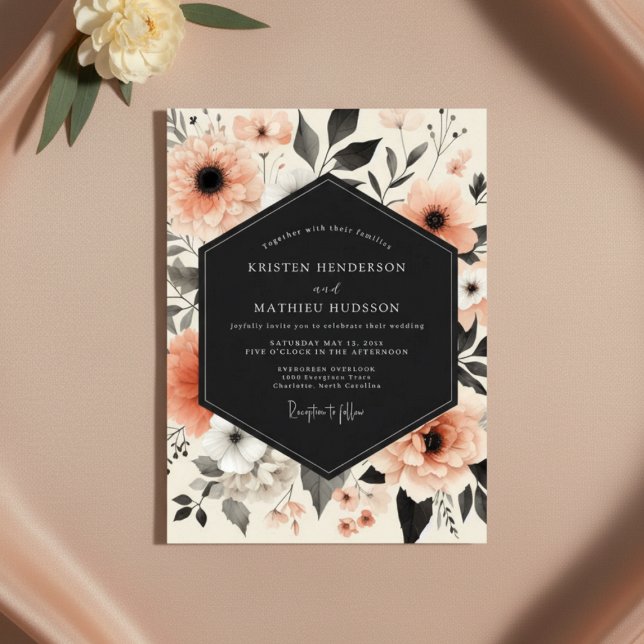 Peach Bloom Woodland Wedding Invitation (Creator Uploaded)