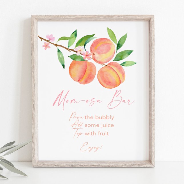 Peach Blossom Baby Shower Mimosa Bar Sign (Creator Uploaded)