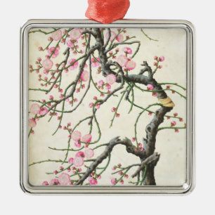 Peach blossom (colour on paper) metal tree decoration