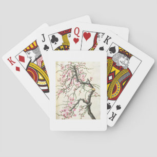 Peach blossom (colour on paper) playing cards