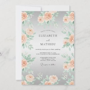 Peach Blossom Ethereal Romance Wedding Invitation