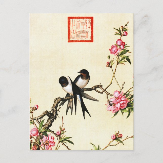 Peach Blossom Fine Art Postcard (Front)