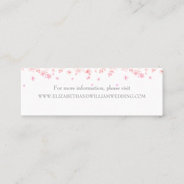 Peach Blossom Floral Wedding Calling Card (Front)
