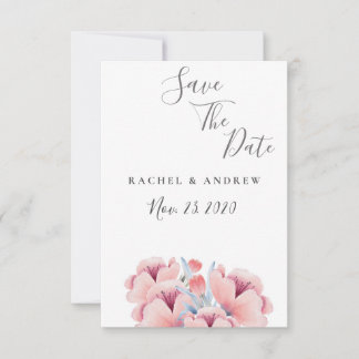 Peach Blossom | Floral Wedding Save the Date