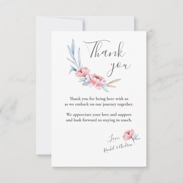 Peach Blossom | Floral Wedding Thank You (Front)