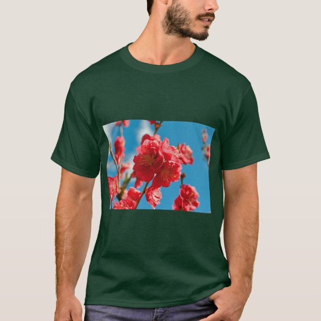 Peach Blossom Flower Print Tee (Front)