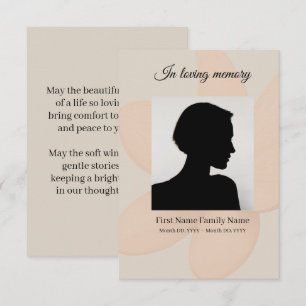 Peach blossom funeral prayer card